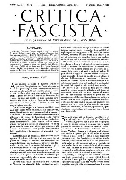 Critica fascista rivista quindicinale del fascismo diretta da Giuseppe Bottai