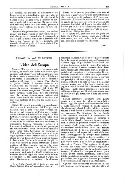 Critica fascista rivista quindicinale del fascismo diretta da Giuseppe Bottai