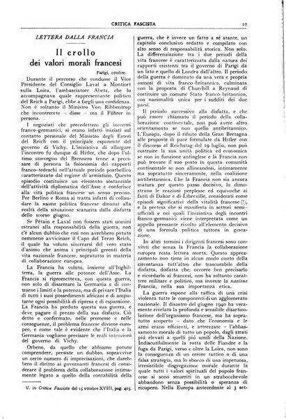 Critica fascista rivista quindicinale del fascismo diretta da Giuseppe Bottai