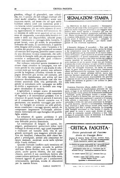 Critica fascista rivista quindicinale del fascismo diretta da Giuseppe Bottai