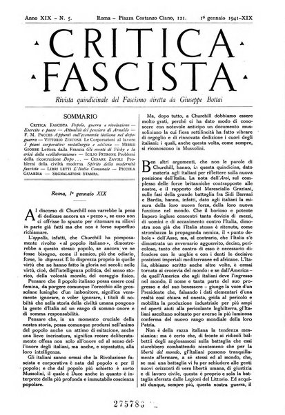 Critica fascista rivista quindicinale del fascismo diretta da Giuseppe Bottai