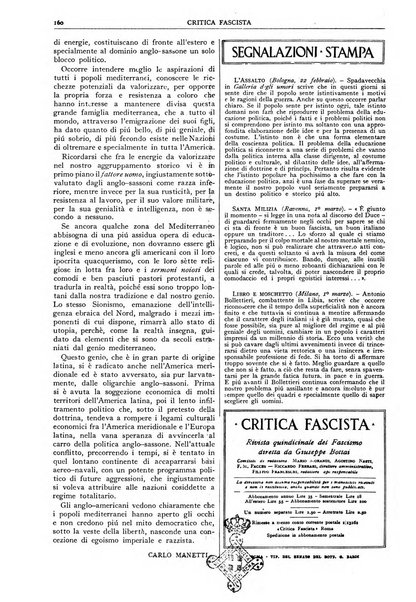 Critica fascista rivista quindicinale del fascismo diretta da Giuseppe Bottai