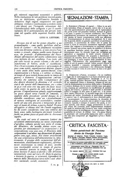 Critica fascista rivista quindicinale del fascismo diretta da Giuseppe Bottai