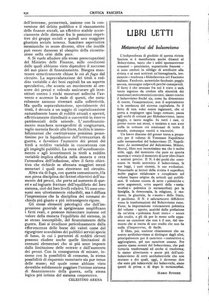 Critica fascista rivista quindicinale del fascismo diretta da Giuseppe Bottai