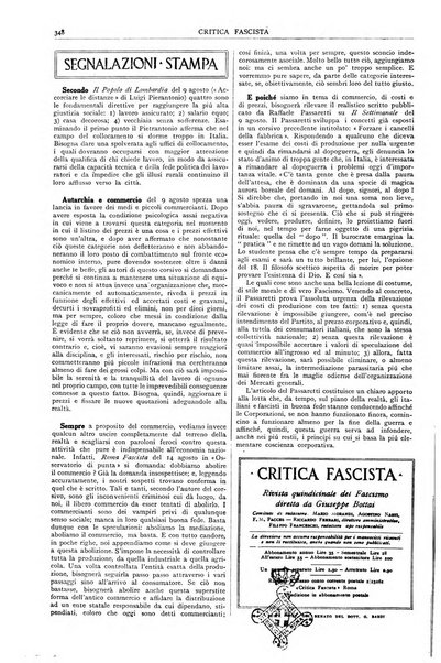 Critica fascista rivista quindicinale del fascismo diretta da Giuseppe Bottai