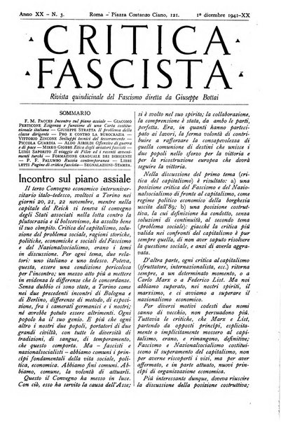 Critica fascista rivista quindicinale del fascismo diretta da Giuseppe Bottai