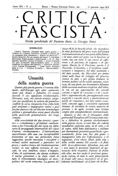 Critica fascista rivista quindicinale del fascismo diretta da Giuseppe Bottai