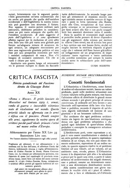 Critica fascista rivista quindicinale del fascismo diretta da Giuseppe Bottai