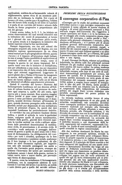 Critica fascista rivista quindicinale del fascismo diretta da Giuseppe Bottai