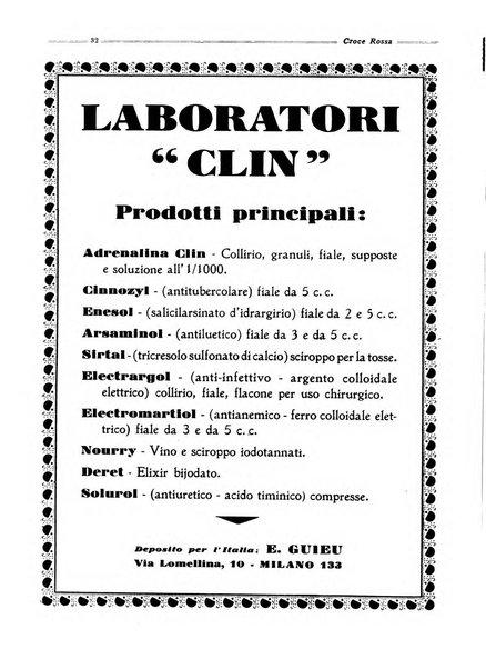 Croce rossa pubblicazione mensile del Comitato centrale