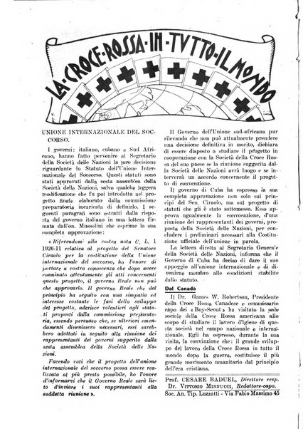 Croce rossa italiana giornale ufficiale del Comitato centrale