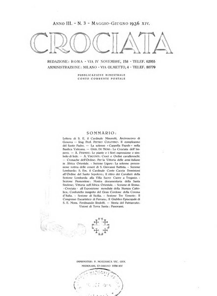 Crociata rivista della Luogotenenza per l'Italia dell'Ordine equestre del Santo Sepolcro di Gerusalemme