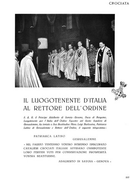 Crociata rivista della Luogotenenza per l'Italia dell'Ordine equestre del Santo Sepolcro di Gerusalemme