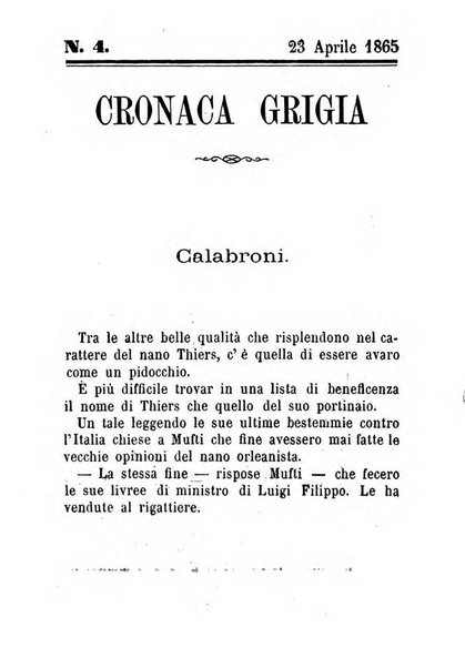 La cronaca grigia pubblicazione settimanale