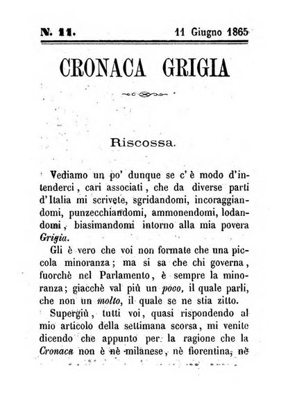 La cronaca grigia pubblicazione settimanale