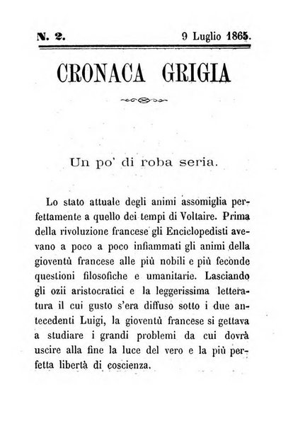 La cronaca grigia pubblicazione settimanale