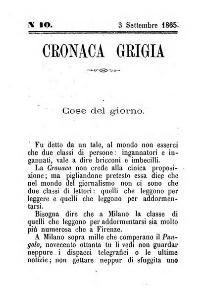 La cronaca grigia pubblicazione settimanale