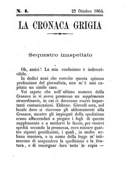 La cronaca grigia pubblicazione settimanale