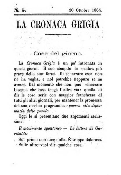 La cronaca grigia pubblicazione settimanale