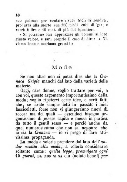 La cronaca grigia pubblicazione settimanale