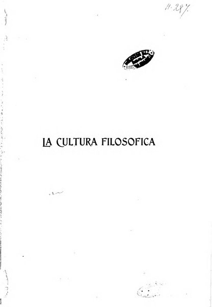 La cultura filosofica