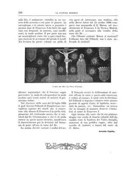 La cultura moderna rivista quindicinale illustrata