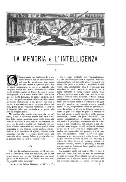 La cultura moderna rivista quindicinale illustrata