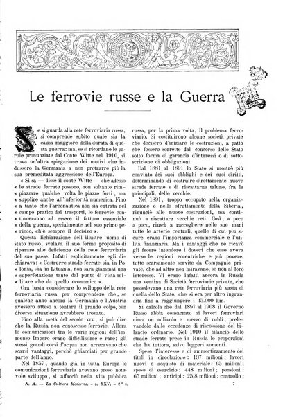 La cultura moderna rivista quindicinale illustrata