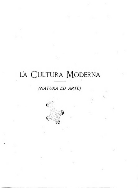 La cultura moderna rivista quindicinale illustrata