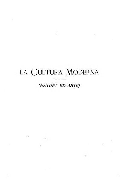 La cultura moderna rivista quindicinale illustrata