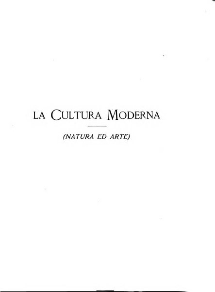 La cultura moderna rivista quindicinale illustrata