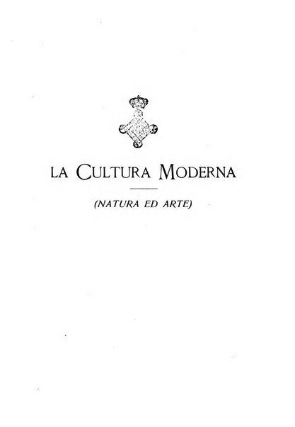 La cultura moderna rivista quindicinale illustrata