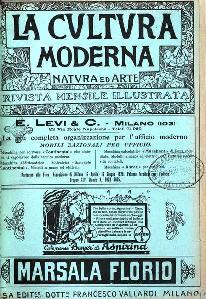 La cultura moderna rivista quindicinale illustrata