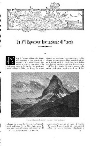 La cultura moderna rivista quindicinale illustrata