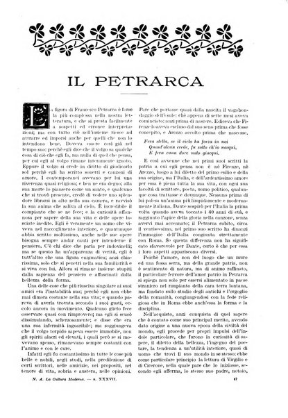 La cultura moderna rivista quindicinale illustrata