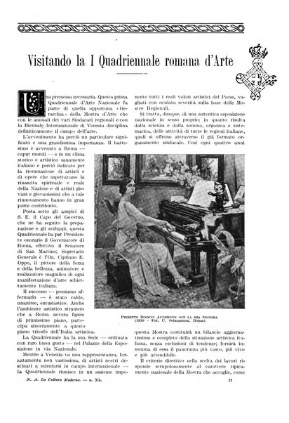 La cultura moderna rivista quindicinale illustrata