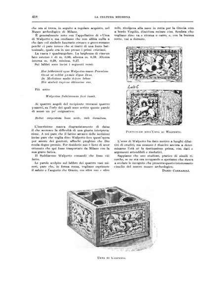 La cultura moderna rivista quindicinale illustrata