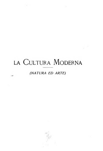 La cultura moderna rivista quindicinale illustrata