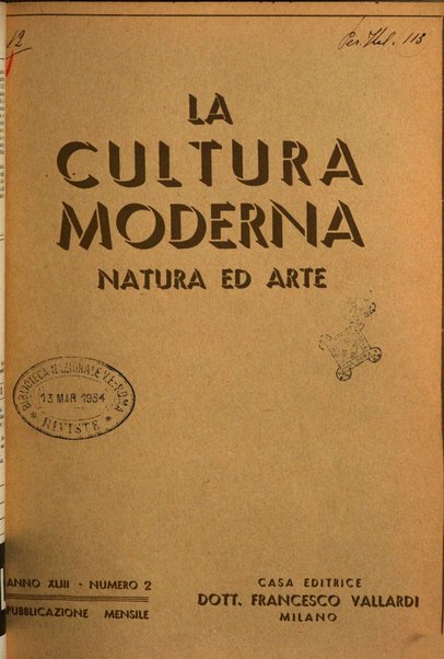 La cultura moderna rivista quindicinale illustrata