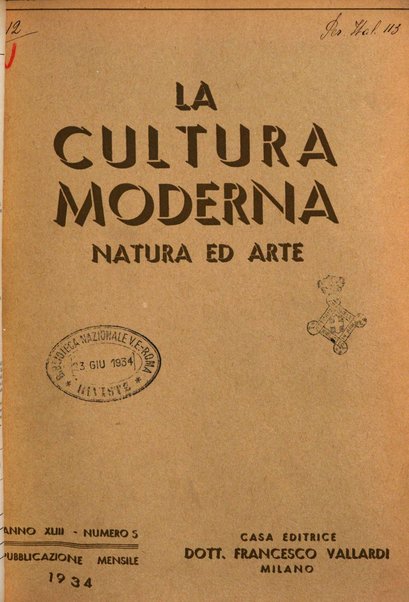 La cultura moderna rivista quindicinale illustrata