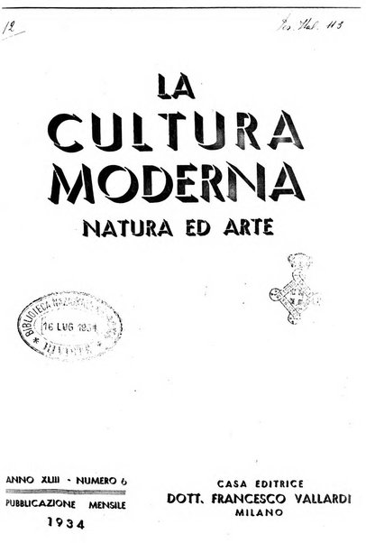 La cultura moderna rivista quindicinale illustrata