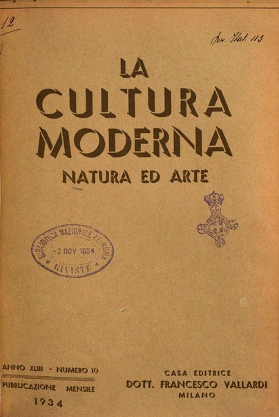 La cultura moderna rivista quindicinale illustrata