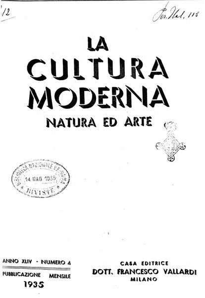 La cultura moderna rivista quindicinale illustrata