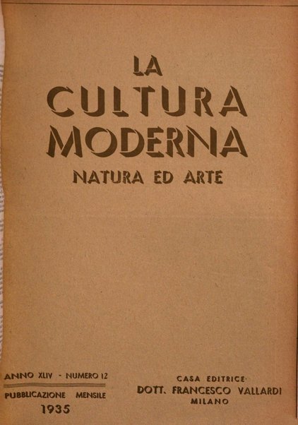 La cultura moderna rivista quindicinale illustrata