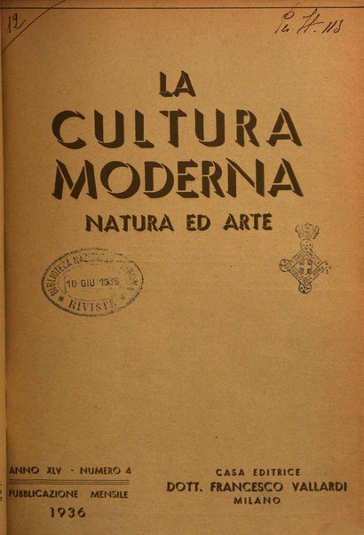 La cultura moderna rivista quindicinale illustrata