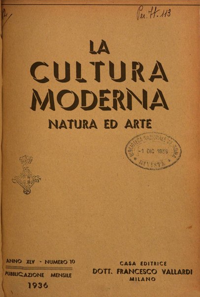 La cultura moderna rivista quindicinale illustrata