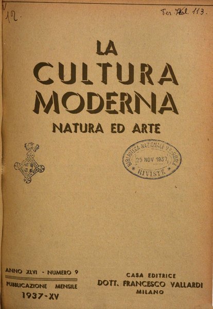 La cultura moderna rivista quindicinale illustrata