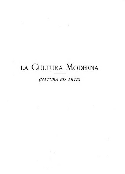 La cultura moderna rivista quindicinale illustrata