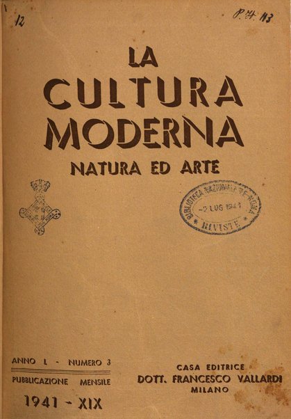 La cultura moderna rivista quindicinale illustrata