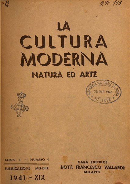 La cultura moderna rivista quindicinale illustrata